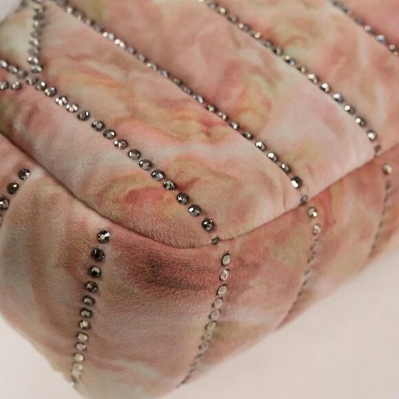 FENDI Holiday Edition Mamma Baguette Bag Velor 2way Pink Gold Auth 132928M - Picture 3 of 16